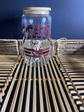 Mississippi State Bulldogs Glass Can w/ Bamboo Lid & Straw